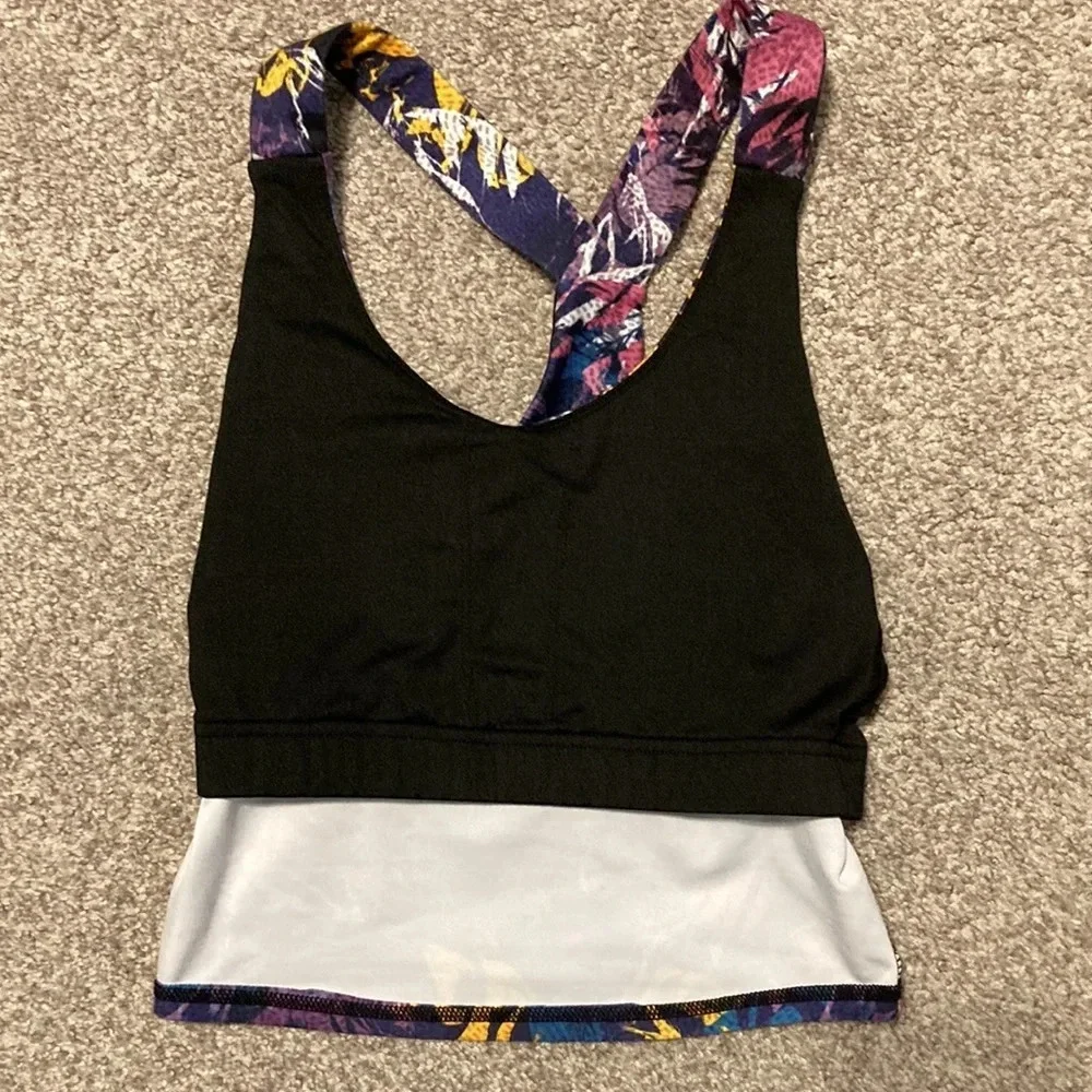 Kyodan long line racerback sports bra cropped top XS